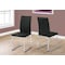 Monarch Specialties Dining Chair, Set Of 2, Side, Upholstered, Kitchen, Dining Room, Pu Leather Look, Black, Chrome I 1092 - alternate 3